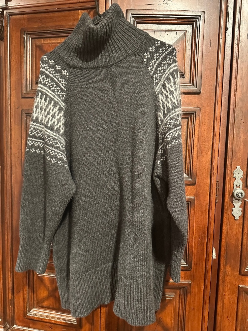 W WE NORWEGIANS Size S Oversized Luxurious Turtleneck FairIsle WOOL CASHMERE